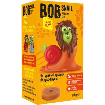 Цукерки Bob Snail Равлик Боб натуральні яблучно-грушеві 20 г + іграшка