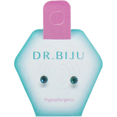 Серьги Dr.Biju Сириус 4,0 мм голубой цирконий