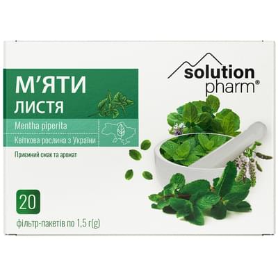 Мяты листья Solution Pharm по 1,5 г №20 (фильтр-пакеты)