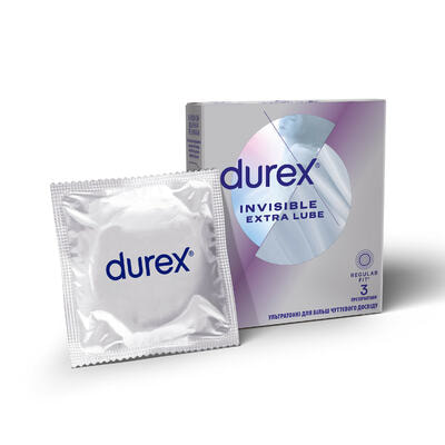 Презервативи Durex Invisible Extra Lube 3 шт.