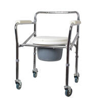 Крісло-туалет Ridni Care KJT705 RD-CARE-T04 з санітарним обладнанням регульоване по висоті на колесах складаний