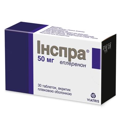 Инспра таблетки по 50 мг №30 (3 блистера х 10 таблеток)