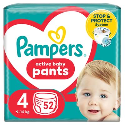 Подгузники-трусики Pampers Pants Maxi размер 4, 9-15 кг, 52 шт. NEW