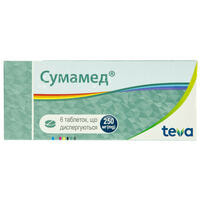 Сумамед таблетки дисперг. по 250 мг №6 (блістер)