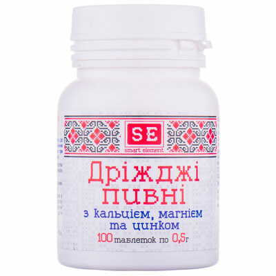 Дріжжі пивні Фармаком з кальцієм, магнієм та цинком таблетки №100 (флакон)