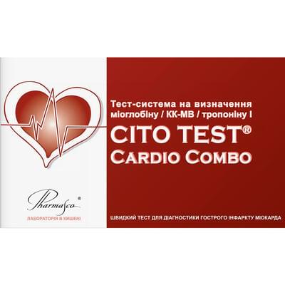 Тест Cito Test Cardio Combo для визначення тропоніну I, КК-МВ, міоглобіну в цілісній крові, сироватці та плазмі 1 шт.