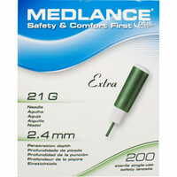 Ланцети Medlance plus Extra розмір голки 21G глибина проколу 2,4 мм 200 шт. зелений