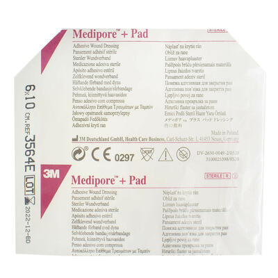 Повязка адгезивная 3М Medipore + Pad для закрытия ран 6 см х 10 см 1 шт.