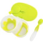 Тарелка детская Baby Team 6003 двухсекционная с крышкой + ложка 330 мл