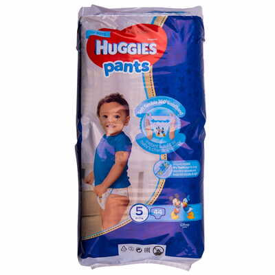 Подгузники-трусики Huggies Pants для мальчиков размер 5, 12-17 кг, 44 шт.
