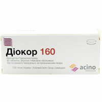 Диокор таблетки 160 мг / 12,5 мг №90 (9 блистеров х 10 таблеток)