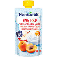 Пюре фруктово-молочное Hamanek Яблоко, абрикос и творог 120 г