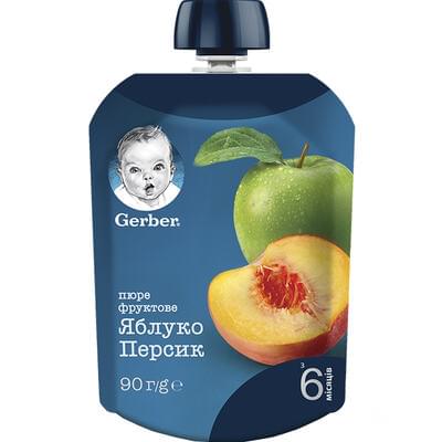 Пюре фруктовое Gerber Яблоко и персик с 6-ти месяцев 90 г