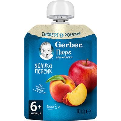 Пюре фруктовое Gerber Яблоко и персик с 6-ти месяцев 90 г