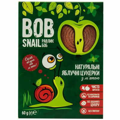 Конфеты Bob Snail Улитка Боб натуральные яблочные с мятой 60г