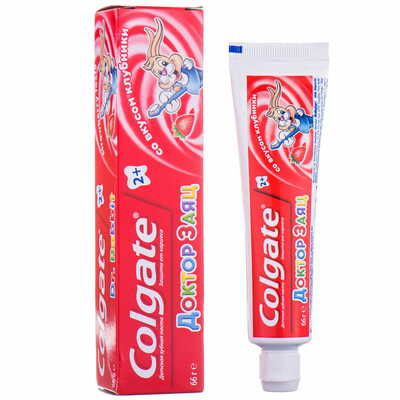 Зубная паста детская Colgate Доктор заяц со вкусом клубники с 2 лет 50 мл