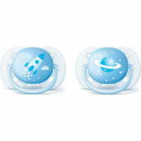 Пустышка силиконовая Avent SCF 222/20 Ultra soft ортодонтическая для мальчиков с рождения до 6 месяцев 2 шт.