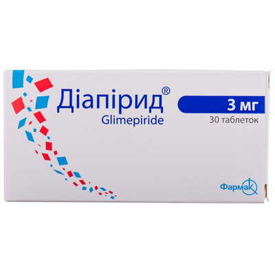 Диапирид таблетки по 3 мг №30 (3 блистера х 10 таблеток)
