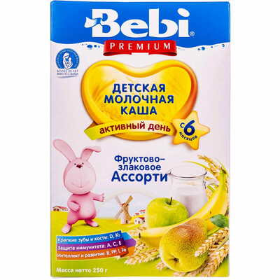 Каша молочна Kolinska Bebi Premium Фруктово-злакове асорті 250 г