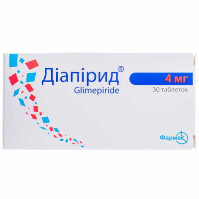 Диапирид таблетки по 4 мг №30 (3 блистера х 10 таблеток)