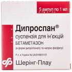 Дипроспан Шеринг-Плау Лабо суспензия д/ин. по 1 мл №5 (ампулы)