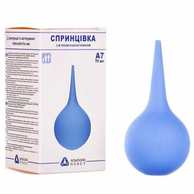 Спринцовка поливинилхлоридная Альпина тип А-7 с мягким наконечником 70 мл