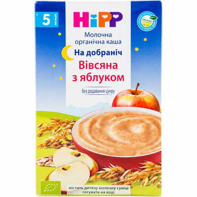 Каша молочная Hipp Спокойной ночи Овсяная с яблоком органическая 250 г