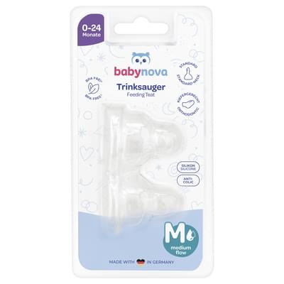 Соска силіконова Baby-Nova ортодонтична для молока розмір 2, з 3 до 24 місяців, 2 шт.