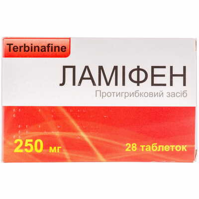 Ламифен таблетки по 250 мг №28 (4 блистера х 7 таблеток)