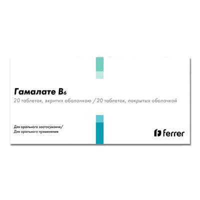 Гамалате В6 таблетки №20 (2 блістери х 10 таблеток)