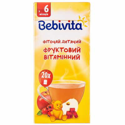 Фіточай дитячий Bebivita Фруктовий вітамінний по 1,5 г №20 (фільтр-пакети)