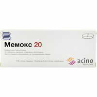 Мемокс таблетки по 20 мг №30 (3 блістери х 10 таблеток)