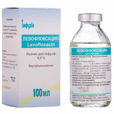 Левофлоксацин Інфузія розчин д/інф. 0,5% по 100 мл (пляшка)