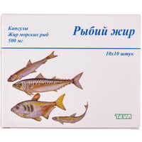Риб`ячий жир Тева капсули по 500 мг №100 (10 блістерів х 10 капсул)