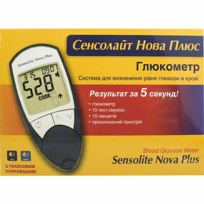 Глюкометр Sensolite Nova Plus із голосовим супроводом