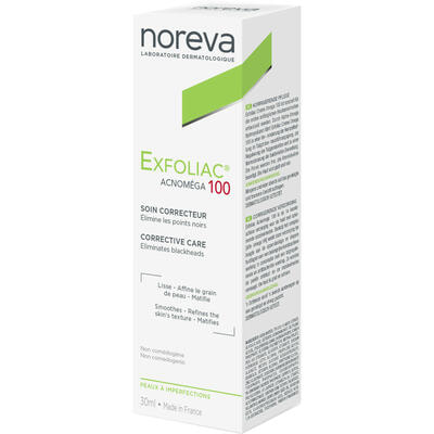 Крем для лица Noreva Exfoliac QB Aknomega 100 для жирной, проблемной кожи 30 мл