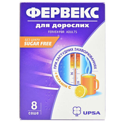 Фервекс для взрослых без сахара порошок д/орал. раствора №8 (саше)