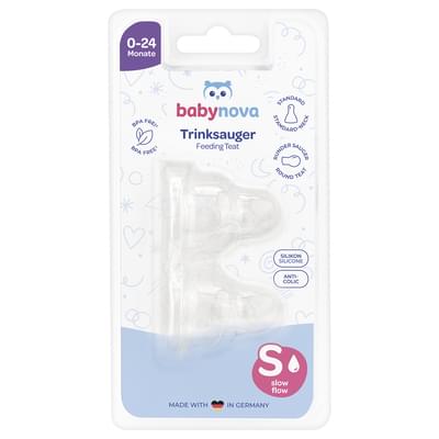 Соска силиконовая Baby-Nova S круглая универсальный размер с рождения до 24 месяцев 2 шт.