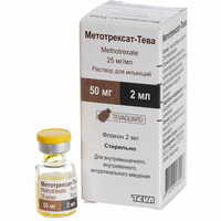Метотрексат-Тева раствор д/ин. 25 мг/мл по 2 мл (флакон)
