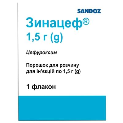 Зинацеф порошок д/ін. по 1,5 г (флакон)