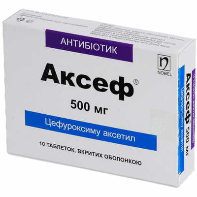 Аксеф таблетки по 500 мг №10 (блістер)