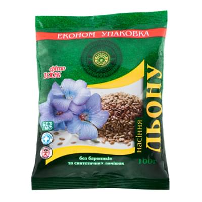 Фіточай Льону насіння Перлина Полісся по 100 г (коробка з внутр. пакетом)