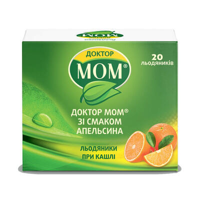 Доктор Мом со вкусом апельсина леденцы №20 (5 блистеров х 4 леденца)