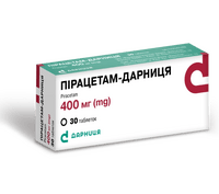 Пірацетам-Дарниця таблетки по 400 мг №30 (3 блістери х 10 таблеток)