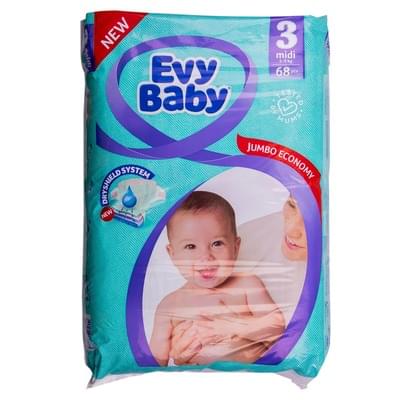 Підгузки Evy Baby Midi розмір 3, 5-9 кг, 68 шт.