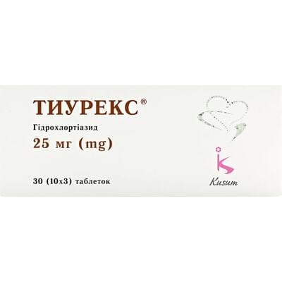 Тиурекс таблетки по 25 мг №30 (3 блистера х 10 таблеток)
