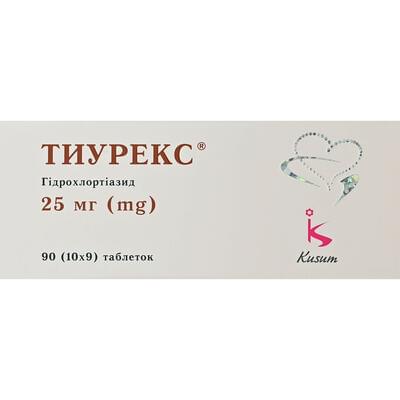 Тиурекс таблетки по 25 мг №90 (9 блистеров х 10 таблеток)