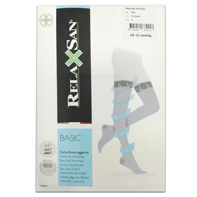 Панчохи компресійні Relaxsan Basic 140 ден 18-22 мм рт.ст. на резинці розмір 2 бежеві