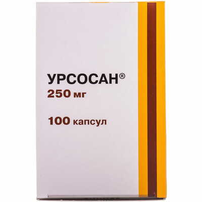 Урсосан капсули по 250 мг №100 (10 блістерів х 10 капсул)