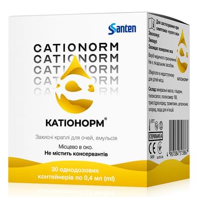 Катіонорм краплі очні по 0,4 мл №30 (тюбик-крап.)